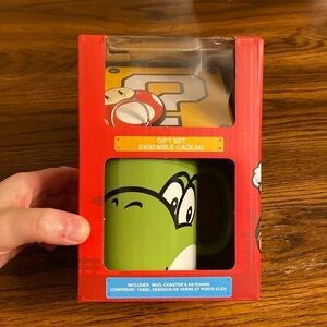 Nintendo mug, coaster, & key chain set